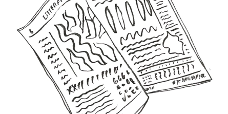 Tegnet skitse af Ikast avis